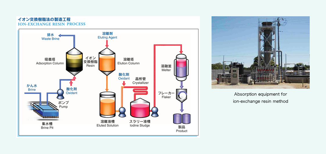 Absorption equipment for ion-exchange resin method